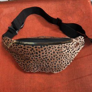 NWT Kensie Fuzzy Leopard Print Belt Fanny Pack
